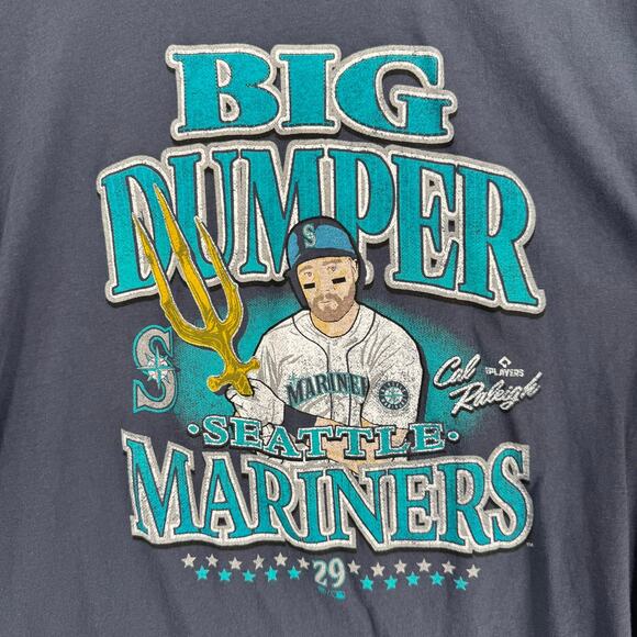 47 Brand Big Dumper Cal Raleigh Seattle Mariners T-Shirt Adult XL Blue - Picture 3 of 7